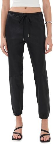 SPRWMN Women's Leather Drawstring Joggers in Saudi Arabia
