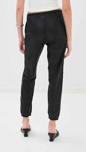 SPRWMN Women's Leather Drawstring Joggers in Saudi Arabia
