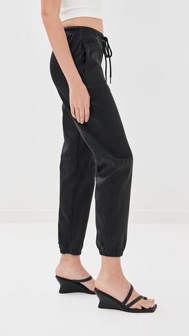 SPRWMN Women's Leather Drawstring Joggers in Saudi Arabia