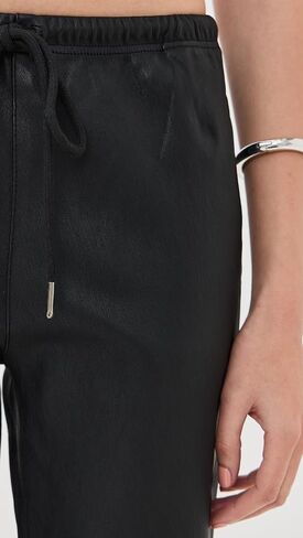 SPRWMN Women's Leather Drawstring Joggers in Saudi Arabia