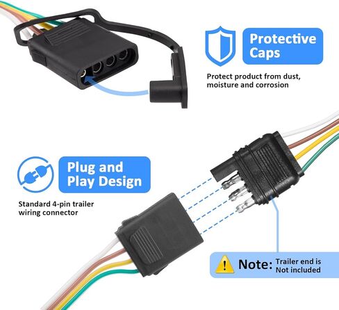 Wsays 4-Pin Trailer Wiring Harness connect trailer tail lights Compatible with 2016-2023 Toyota Tacoma All Models, brake signal lights and turn signals in Saudi Arabia