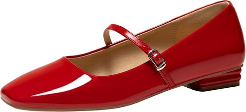 Womens Mary Jane Flats Closed Square Toe Ballet Flat Dressy Comfortable Slip on Shoes in Kuwait
