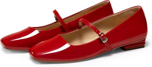Womens Mary Jane Flats Closed Square Toe Ballet Flat Dressy Comfortable Slip on Shoes in Kuwait