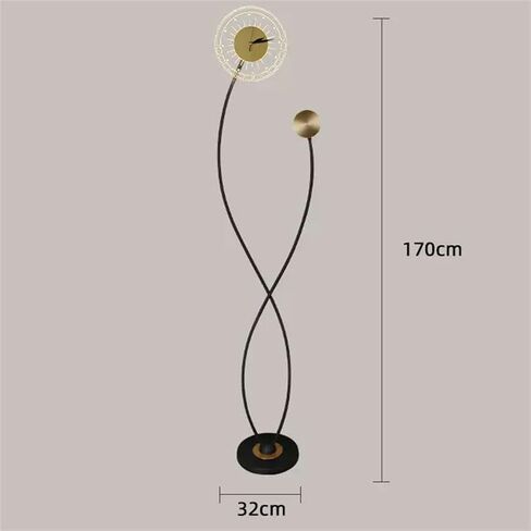 Floor Stand Clock Floor Lamp Living Room Sofa Side Light Luxury Design Bedroom Ins Style New Bedside Lamp Led Atmosphere Clock 2023 Home Decor in Saudi Arabia