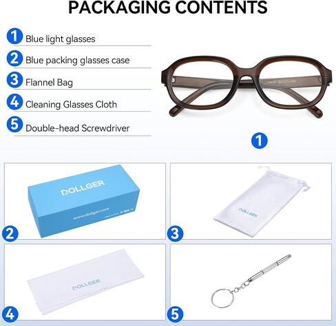 Dollger Retro Oval Blue Light Blocking Glasses for Women Men 90s Stylish Big Vintage Blue Light Eyeglasses Y2k Cute Frame in Saudi Arabia