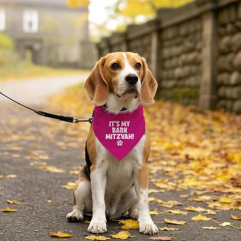 It's My Barkmitzvah Dog Bandana، باندانا الكلب الأزرق الداكن، إكسسوارات وشاح الكلب الأليف، باندانا الكلب اللطيفة والمضحكة، وشاح مثلث للكلاب الأليفة، باندانا الكلب للكلاب الصغيرة والمتوسطة والكبيرة، هدية لمحبي الكلاب (D18) in Kuwait