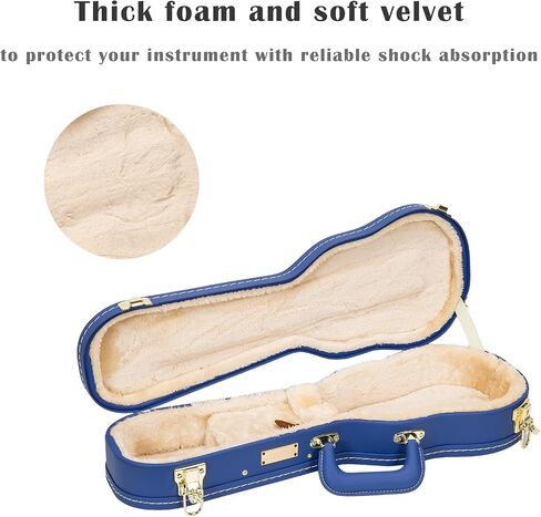 Crossrock Wooden Case fits 11~12.5 inches Openback Styles of Banjos-Vintage Hardware, Sponge Lining, Metal Feet, Storage Space-Black (CRW520OBJBK) in Saudi Arabia