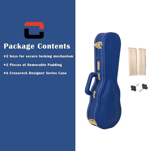Crossrock Wooden Case fits 11~12.5 inches Openback Styles of Banjos-Vintage Hardware, Sponge Lining, Metal Feet, Storage Space-Black (CRW520OBJBK) in Saudi Arabia