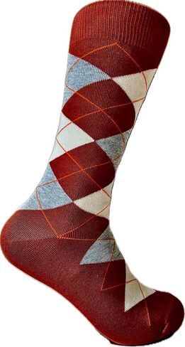 Solid Burnt orange Mens Mid-Calf dress socks in Saudi Arabia