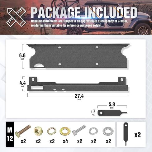 Winch Mounting Plate Compatible with 2018–2025 Jeep Wrangler JL JLU & Gladiator JT, Fits 10" x 4.5" Winch Bolt Pattern, Heavy-Duty Steel Bracket, 12000 lb Towing Capacity, Black in Saudi Arabia