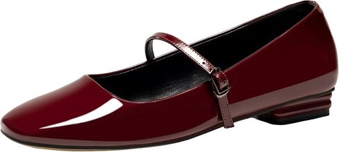 حذاء ماري جين مسطح نسائي مغلق بمقدمة مربعة حذاء باليه مسطح ومريح وسهل الارتداء in Kuwait