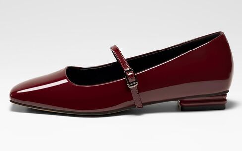 حذاء ماري جين مسطح نسائي مغلق بمقدمة مربعة حذاء باليه مسطح ومريح وسهل الارتداء in Kuwait