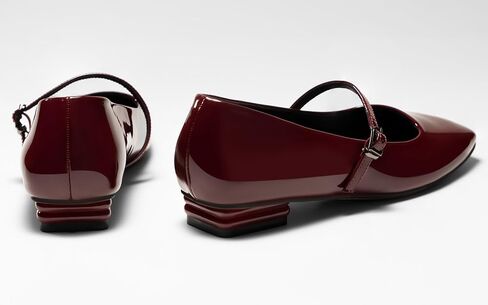 حذاء ماري جين مسطح نسائي مغلق بمقدمة مربعة حذاء باليه مسطح ومريح وسهل الارتداء in Kuwait