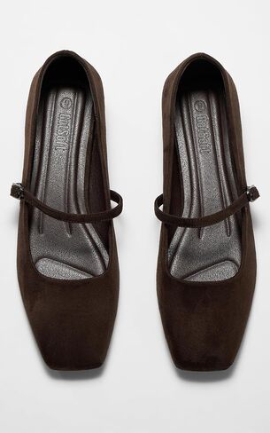 Womens Mary Jane Flats Closed Square Toe Ballet Flat Dressy Comfortable Slip on Shoes in Kuwait