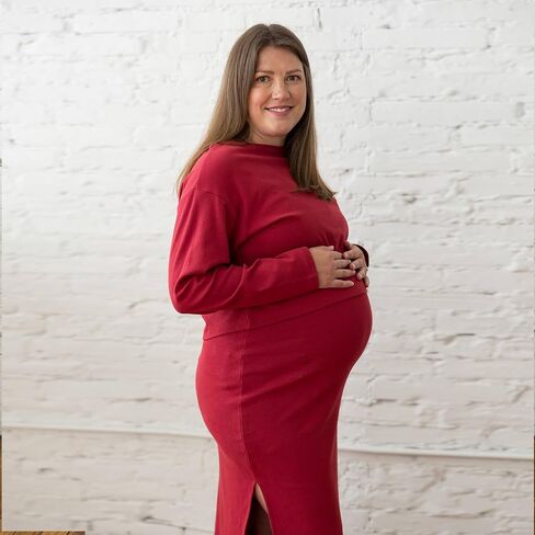 Of an Origin Women's Organic Cotton Maternity to Nursing & Beyond Long Sleeve Crop Top in Saudi Arabia