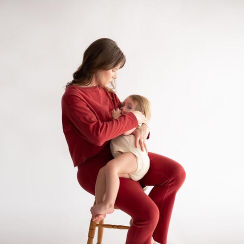 Of an Origin Women's Organic Cotton Maternity to Nursing & Beyond Long Sleeve Crop Top in Saudi Arabia