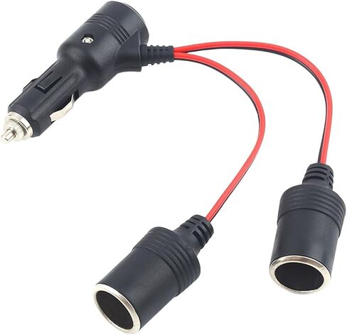 1 to 3 Car Cigarette Lighter Splitter Adapter, 15.19 Inch Cars Power Charger Port Socket 3-Way Splitter with Indicator Light, 12V/24V Cigarette Lighter Extension Cable with 15A Fuse (1 to 3) in Saudi Arabia