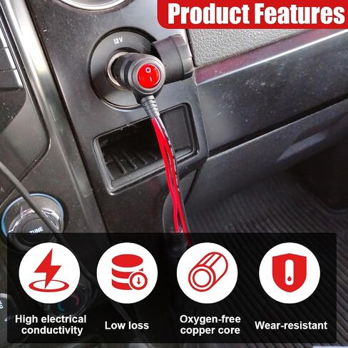 1 to 3 Car Cigarette Lighter Splitter Adapter, 15.19 Inch Cars Power Charger Port Socket 3-Way Splitter with Indicator Light, 12V/24V Cigarette Lighter Extension Cable with 15A Fuse (1 to 3) in Saudi Arabia