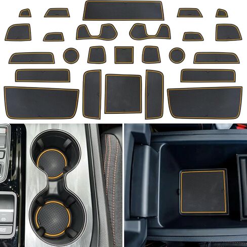 Center Console Liner for Honda Passport Accessories 2026 Anti Dust Mat Cup Holder Insert Interior Slot Pad Door Pocket Liner Custom Rubber Mat 25PCS (Orange) in Saudi Arabia
