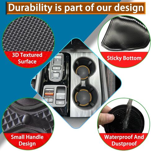 Center Console Liner for Honda Passport Accessories 2026 Anti Dust Mat Cup Holder Insert Interior Slot Pad Door Pocket Liner Custom Rubber Mat 25PCS (Orange) in Saudi Arabia