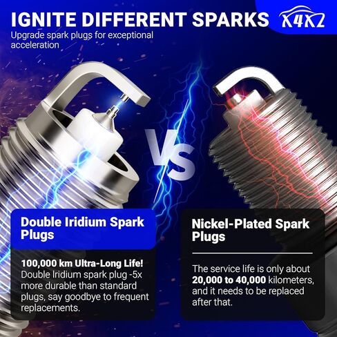 UF546 Ignition Coil & 4503 Double Iridium Spark Plug For 2010-2019 Hyundai Santa Fe XL Genesis Coupe Azera/Kia Sorento Sedona K900 V6 3.3L 3.5L 3.8L Replaces# 273013C000 GN10560 in Kuwait