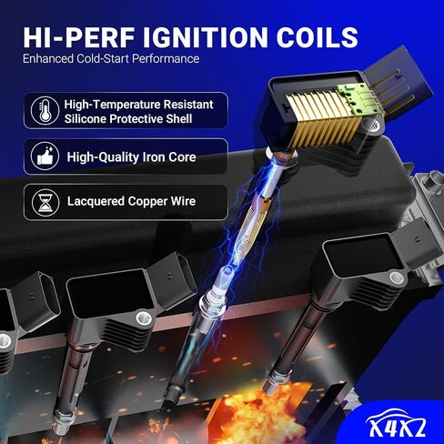 UF546 Ignition Coil & 4503 Double Iridium Spark Plug For 2010-2019 Hyundai Santa Fe XL Genesis Coupe Azera/Kia Sorento Sedona K900 V6 3.3L 3.5L 3.8L Replaces# 273013C000 GN10560 in Kuwait