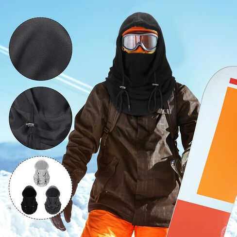 3 Pcs Over Helmet Balaclava Ski Mask Men Women Balaclava Windproof Fuzzy Face Mask Neck Warmer Scarf Helmet Hood in Saudi Arabia