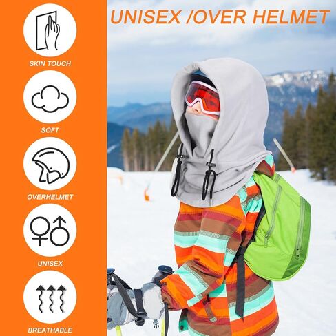 3 Pcs Over Helmet Balaclava Ski Mask Men Women Balaclava Windproof Fuzzy Face Mask Neck Warmer Scarf Helmet Hood in Saudi Arabia