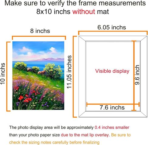 BESCRCL 8x10 Picture Frame Set of 6 High Definition Glass, Photo Frame for Wall or Tabletop, Engineered Wood, Distressed White in Kuwait