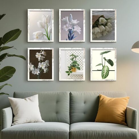 BESCRCL 8x10 Picture Frame Set of 6 High Definition Glass, Photo Frame for Wall or Tabletop, Engineered Wood, Distressed White in Kuwait