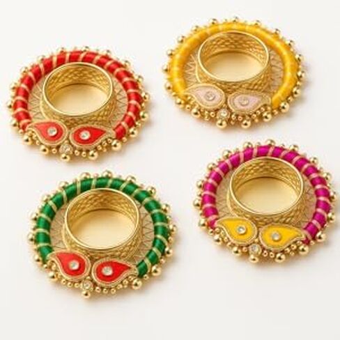 Decorative Lamp/Diya – Handmade Diwali Diya for All Occasions – Traditional Indian Diya for Pooja, Housewarming, Return Gifts, Navratri, and Festive Home Decor - Pearl and Red in Saudi Arabia