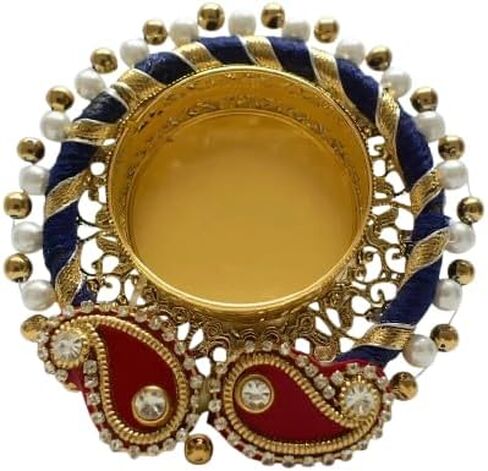 Decorative Lamp/Diya – Handmade Diwali Diya for All Occasions – Traditional Indian Diya for Pooja, Housewarming, Return Gifts, Navratri, and Festive Home Decor - Pearl and Red in Saudi Arabia