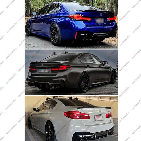 سبويلر خلفي متوافق مع 2017-2023 BMW G30 5 Series F90 M5، Pro Style Duckbill Trunk الخارجي ذو الركلة العالية الذيل غطاء الجناح يناسب 530e 530i 535i 540i 540d 550i M5 (أسود لامع) in Kuwait