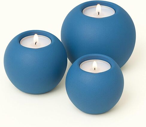 Concrete Sphere Tea Light Holder - Minimalist Centerpiece - Candle Holder - Modern Interior Design (Cement Gray, Medium Sphere) in Saudi Arabia