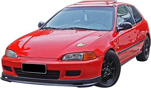 IKON MOTORSPORTS، الشفة الأمامية الممتصة للصدمات متوافقة مع 1992-1995 Honda Civic Hatchback & Coupe 2-Door، غير مطلي باللون الأسود Mugen Mug Style PP Front Lip Spoiler Splitter، 1993 1994 in Kuwait