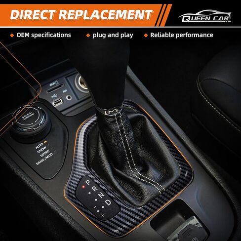 Transmission Shifter Bezel with Harness Compatible with 2014-2018 Jeep Cherokee Replace 5YD27LS5AA 68413957AA 601-401 (Black) in Saudi Arabia