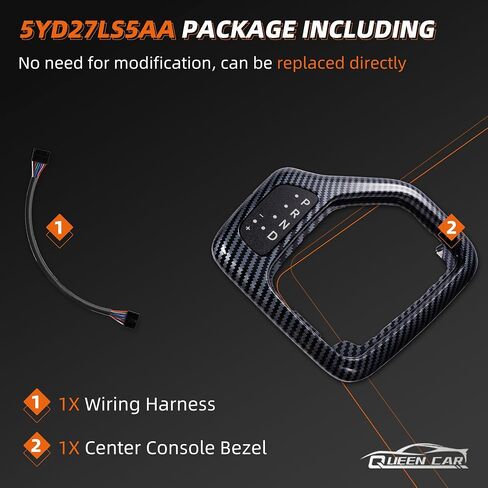 Transmission Shifter Bezel with Harness Compatible with 2014-2018 Jeep Cherokee Replace 5YD27LS5AA 68413957AA 601-401 (Black) in Saudi Arabia