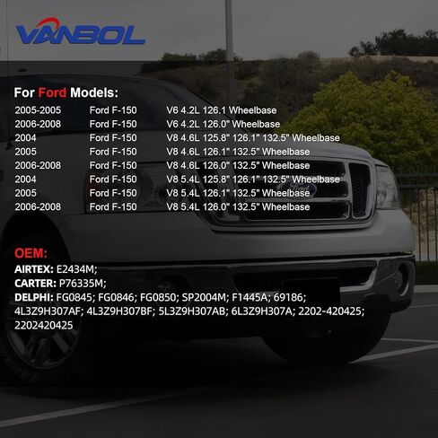 مجموعة مضخة الوقود الكهربائية متوافقة مع 2004-2008 Ford F150 F-150 V6 4.2L V8 4.6L 5.4L 2006-2008 Lincoln Mark LT V8 5.4L استبدل E2434M E2441M VANBOL0142 مع وحدة إرسال حلقة O in Saudi Arabia