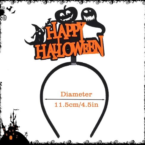 EARENT Light Up Halloween Headband Led Black Ghost Bat Hair Bands Glowing Headpiece Hair Hoops Happy Halloween Party Decorations Hair Accessories for Women in Saudi Arabia