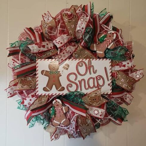 Craig Bachman، لافتة خشبية مقاس 30.48 سم × 15.24 سم: Oh Snap Gingerbread - Ginger Bread Man Christmas Wood Wall Door Hanger Sign in Saudi Arabia