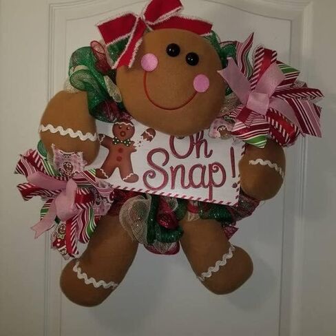 Craig Bachman، لافتة خشبية مقاس 30.48 سم × 15.24 سم: Oh Snap Gingerbread - Ginger Bread Man Christmas Wood Wall Door Hanger Sign in Saudi Arabia