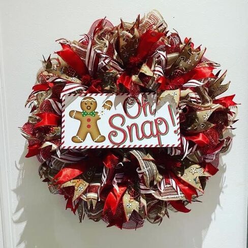 Craig Bachman، لافتة خشبية مقاس 30.48 سم × 15.24 سم: Oh Snap Gingerbread - Ginger Bread Man Christmas Wood Wall Door Hanger Sign in Saudi Arabia