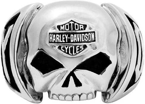 Harley-Davidson Men's Skull Ring Stainless Steel HSR0004 in Saudi Arabia