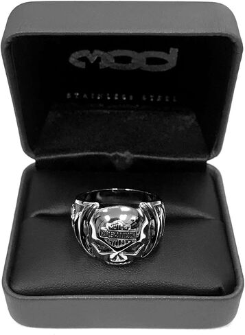 Harley-Davidson Men's Skull Ring Stainless Steel HSR0004 in Saudi Arabia