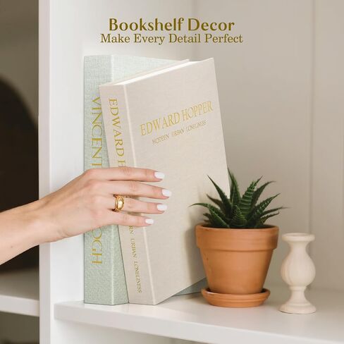 Decorative Books for Home Decor Aesthetic, Set of 2 Linen Fake Books for Coffee Table Decoration, Modern Faux Book Bookshelf Decor Photo Storage Box in Saudi Arabia