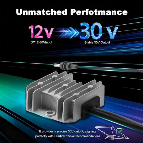 12V to 30V Vehicle Power Cable for Starlink Mini, DC Adapter with Waterproof Plug,for Truck, RV, Long Road Trips, and Camping Use in Saudi Arabia