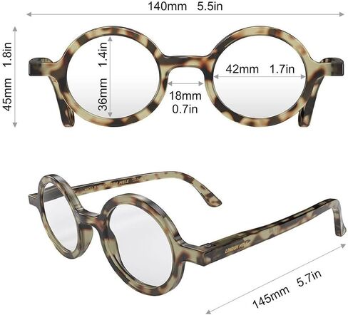 LONDON MOLE® Moley Blue Light Glasses | Round-shaped blue blockers | Anti-eyestrain | Unisex | Spring Hinges in Saudi Arabia