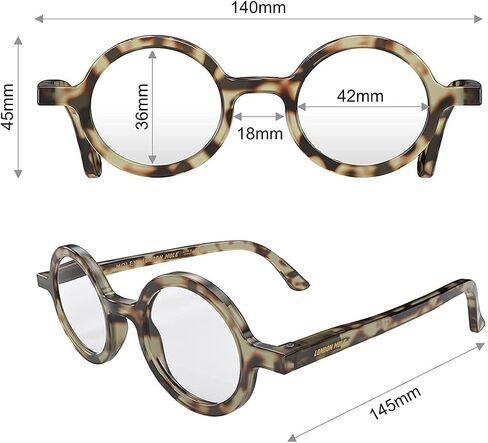 LONDON MOLE® Moley Blue Light Glasses | Round-shaped blue blockers | Anti-eyestrain | Unisex | Spring Hinges in Saudi Arabia