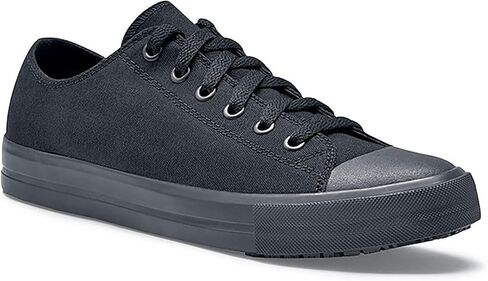 Shoes for Crews Delray, Men's, Women's, Unisex Leather Work Shoes, Slip Resistant, Water Resistant, Black, Men's 3.5 / Women's 5 in Kuwait