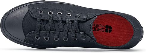 Shoes for Crews Delray, Men's, Women's, Unisex Leather Work Shoes, Slip Resistant, Water Resistant, Black, Men's 3.5 / Women's 5 in Kuwait